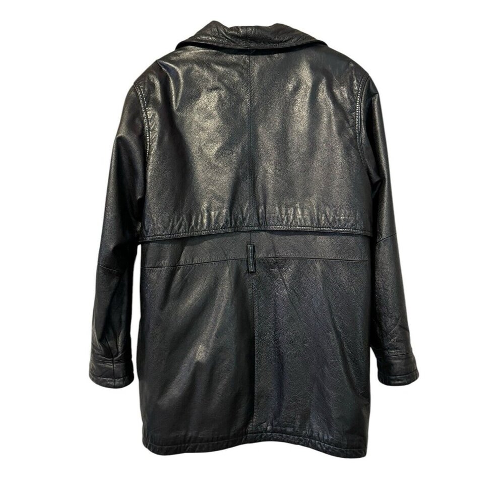 Wilsons The Leather Experts Womens Black Leather THINSULATE Button Jacket Sz M - Picture 2 of 14